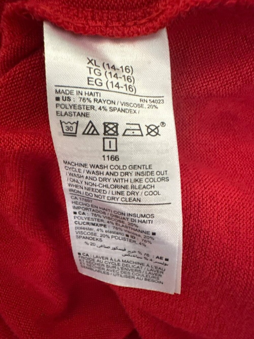 Old Navy Girls Juniors Shirt XL 14-16  Red Glitter Long Sleeve Festive - Picture 6 of 6